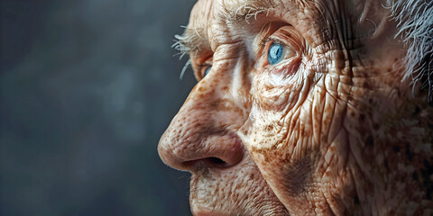 close up of a head of a person, ai generated.