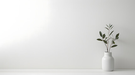 White Vase with Single Branch
