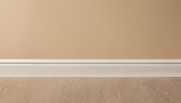 white skirting board on beige wall