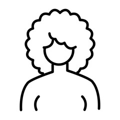 afro-american woman or girl icon design in filled and outlined style