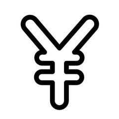 Yen sign icon design in filled and outlined style