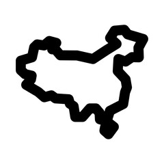 china map icon design in filled and outlined style