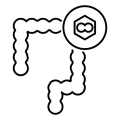 colorectral cancer icon design in filled and outlined style