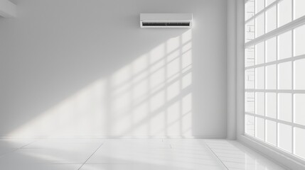 Obraz premium Air conditioner in room with white walls