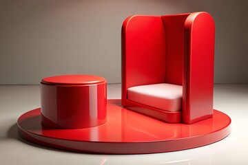 Minimalist red Product Display - Modern Design Concept
