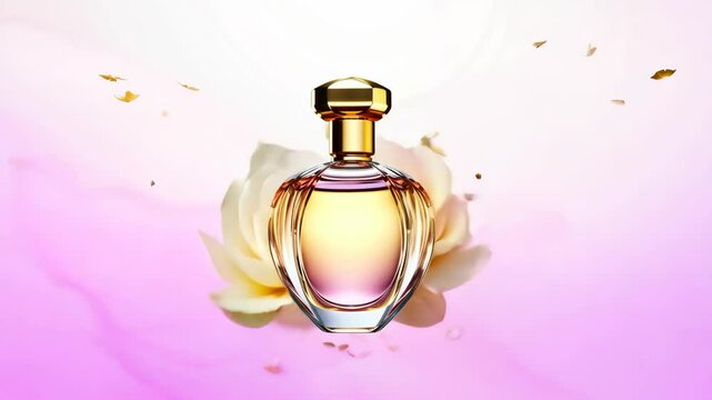 Luxury Women's Perfume Bottle With Flowers