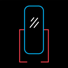 Obraz premium Mirror with stand in a sleek vector icon