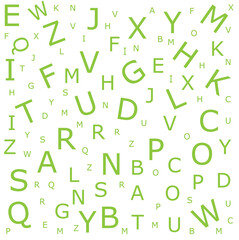 alphabet letters, mixed letters vector isolated on background,