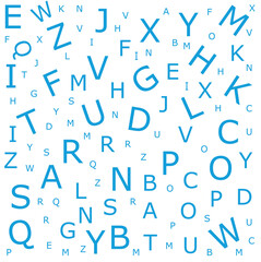 alphabet letters, mixed letters vector isolated on background,