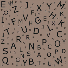 alphabet letters, mixed letters vector isolated on background,