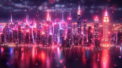 Obraz premium fireworks over the city