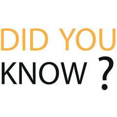 did you know sign on white background