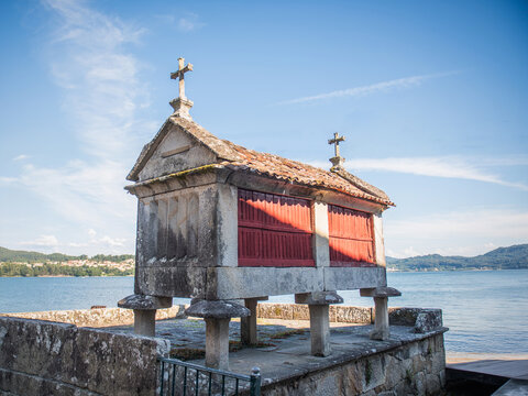 Old granary Combarro, Spain, Galicia, Europe
