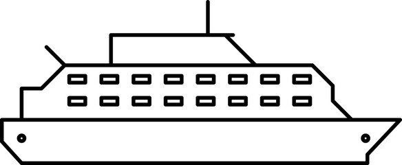 Set of ship line icons. Symbol of shipping, transportation or cruise. Vector illustration.