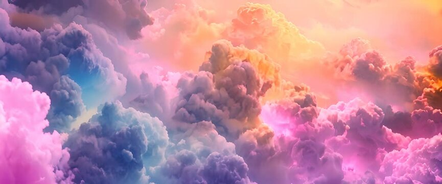 Beautiful colorful cloud background animation.