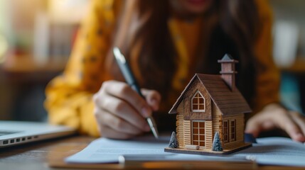Miniature House Model with People in Background created by ai