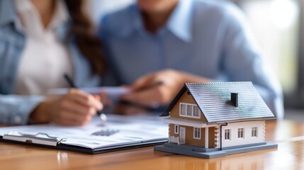 Miniature House Model with People in Background created by ai