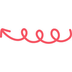 Cute hand drawn swirl and squiggle arrow. Funny thin arrow with scribble outline. Doodle business arrow mark icon for web, banner, design isolated on white background.