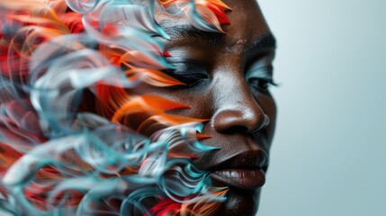 Obraz premium An abstract artistic image featuring swirling colored patterns and flowing lines, capturing a sense of motion and creativity. Ideal for modern art enthusiasts and digital backgrounds.