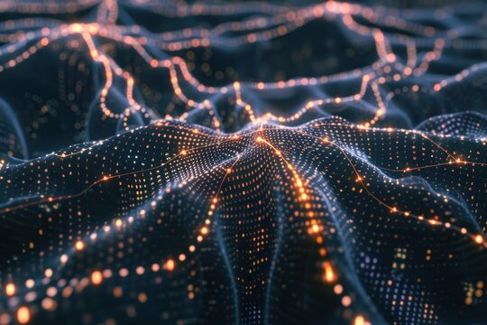 Futuristic AI Brain Network Detailed Illustration of Digital Neurons and Synapses Forming a Complex Web of Connections