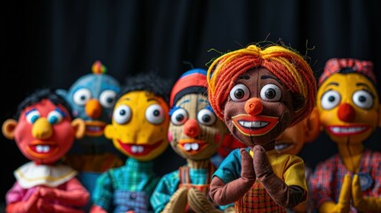 Obraz premium Colorful Puppets With Big Eyes.