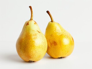 Simplicity in Yellow: Santa Maria Pears on White Background