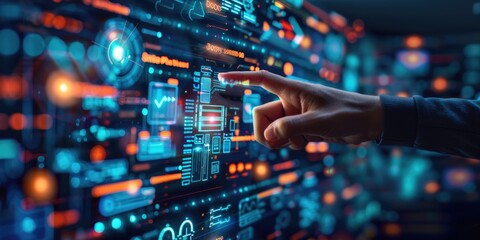 Obraz premium Forward-Thinking Business Leadership in Digital Transformation on Abstract Technology Background