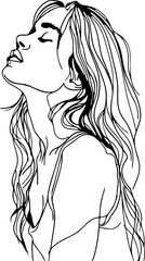 Girl line drawing advertising design.