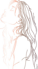 Girl line drawing advertising design.