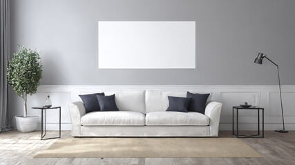 Modern design home interior and mock up frame