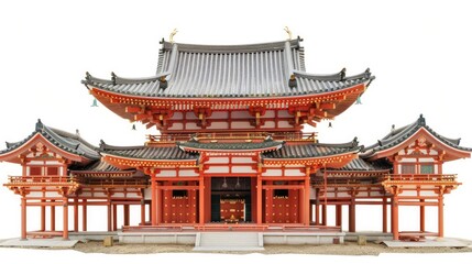 Byodo Temple in Japan displayed on a white background