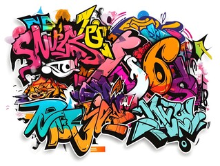 Stylish Graffiti Sticker Design for Streetwear Apparel and Branding