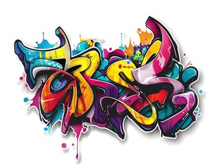 Naklejka premium Stylish Graffiti Streetwear Sticker Design for Shirt or Apparel