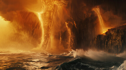 Fiery Waterfall