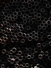 old rusty pipes in the junkyard