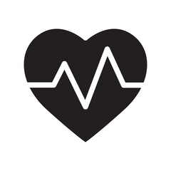 Heart rate black icon.