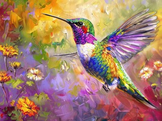hummingbird and flower
