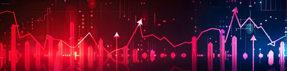 Fototapeta premium Graphic representation of market trends