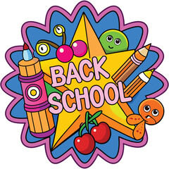 Back to School Illustration with Supplies.