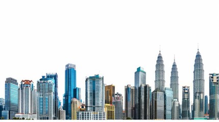 Obraz premium Kuala Lumpur skyscrapers Malaysia depicted against a white background