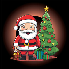 Obraz premium New Year Cheer: Santa’s Arrival. Santa’s Flat Adventure.