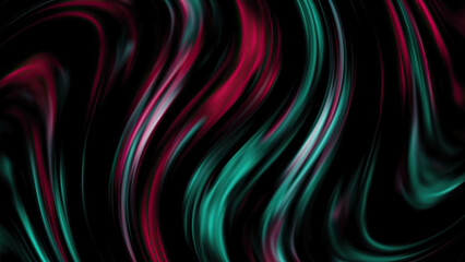 Abstract dark gradient Green and red light trails futuristic background.