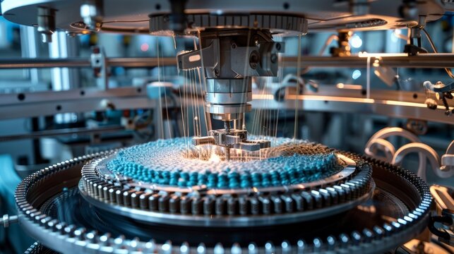 Machinery for circular knitting in a textile production facility