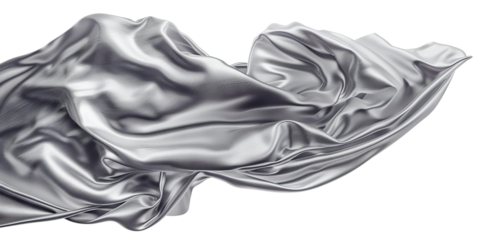 Floating elegant silver fabric, cut out