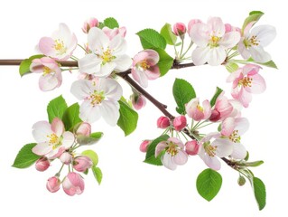 Obraz premium Delicate Apple Blossoms: A Perfectly Isolated Image