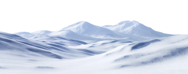 White snow landscape, cut out