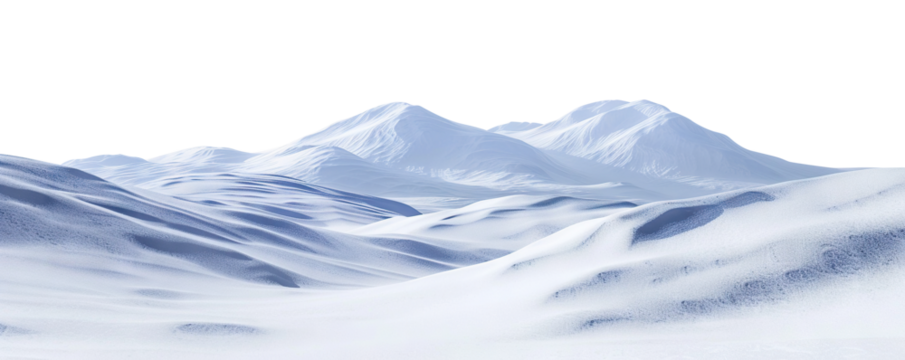 White snow landscape, cut out