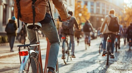group of people riding bicycle in street, bikers in street, bike lovers