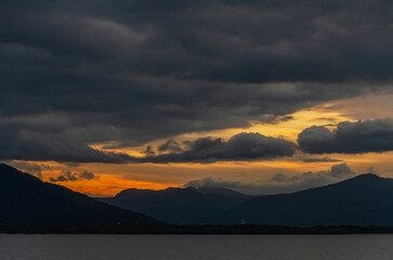 Dramatic clouds during sunset over Cairns in Queensland, Australia.