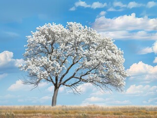 Fototapeta premium The Beauty of Bradford Pear Trees: A Closer Look at Oklahoma's Arboreal Charm